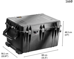 PELI Case 1660, trolley, dim. int. 71.5 x 49.9 x 44.1 cm