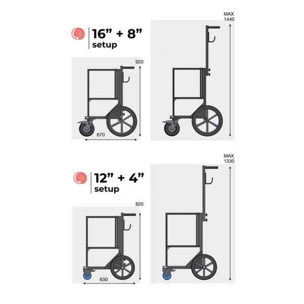 CONCART Rack on Tire Sound Engineer Cart, 2 versions