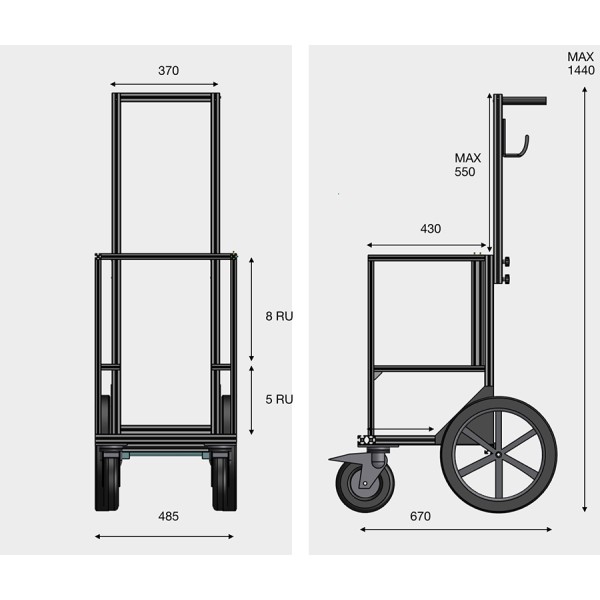 CONCART Rack on Tire Sound Engineer Cart, 2 versions